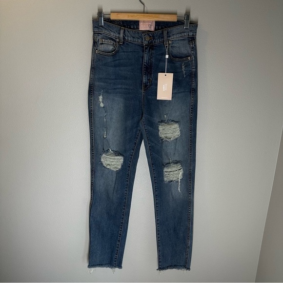 Revice Uptown Jeans Roatrip Wash Distressed Slim Leg High Rise Size 31 Women’s - Picture 2 of 12